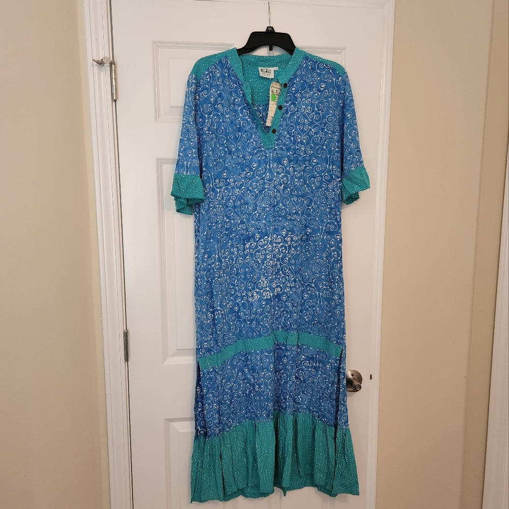 Blue and green Maxi dress
